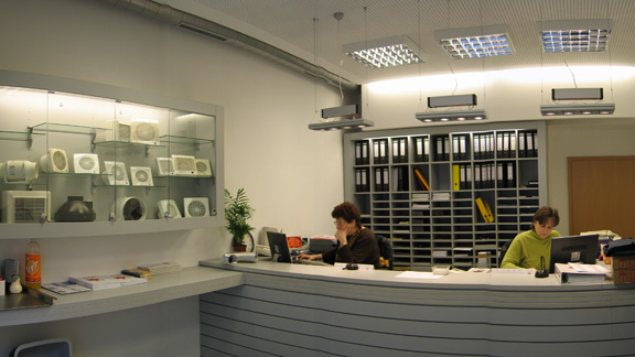 Interiér prodejny firmy Elekrodesign ventilátory na Praze 4.