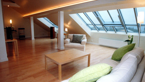 Půdní vestavba bytu Praha 2, Polská ul.